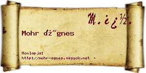Mohr Ágnes névjegykártya