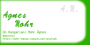 agnes mohr business card